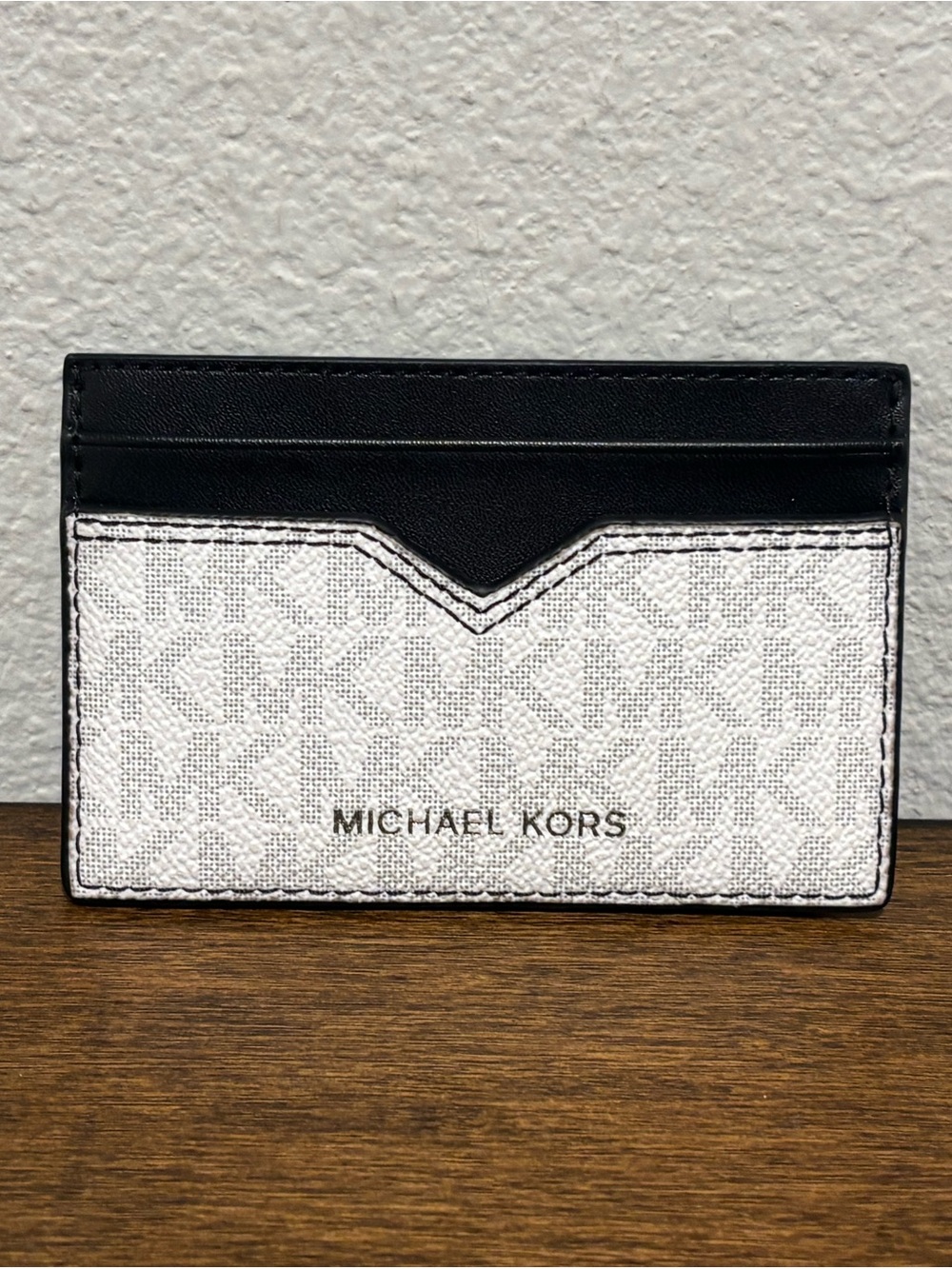 Michael Kors Black and White Signature Card Holder